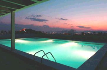 President Hotel Athens - swimming pool at night